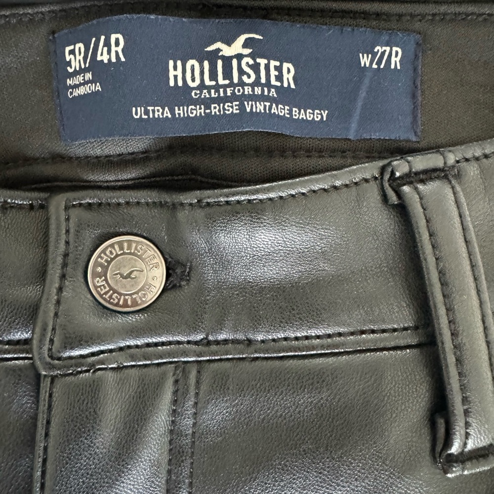 Hollister Dark Leather Trousers